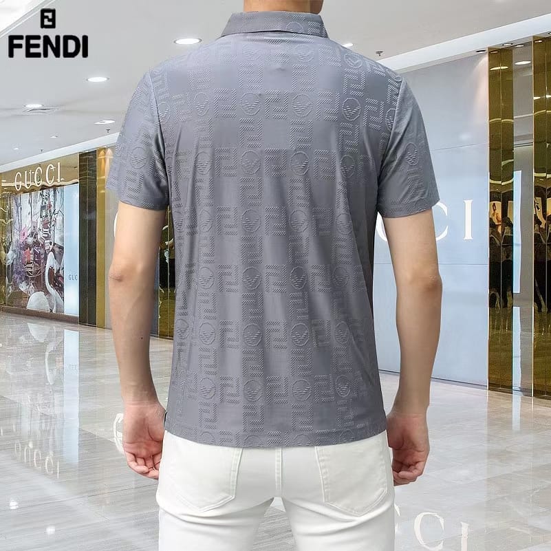 FENDI || Plaid Polo Short Sleeve Summer Tees For Men - FASHION MYST 