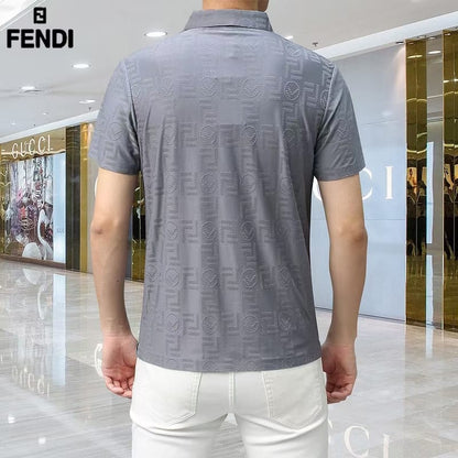 FENDI || Plaid Polo Short Sleeve Summer Tees For Men - FASHION MYST 