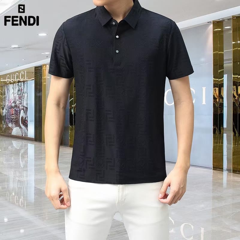 FENDI || Plaid Polo Short Sleeve Summer Tees For Men - FASHION MYST 