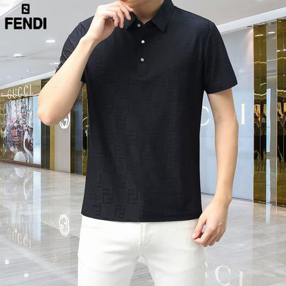 FENDI || Plaid Polo Short Sleeve Summer Tees For Men - FASHION MYST 