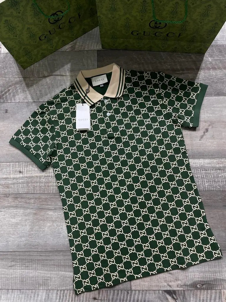 GUCCI || Gucci GG Supreme Logo Printed Polo T-Shirt - FASHION MYST 