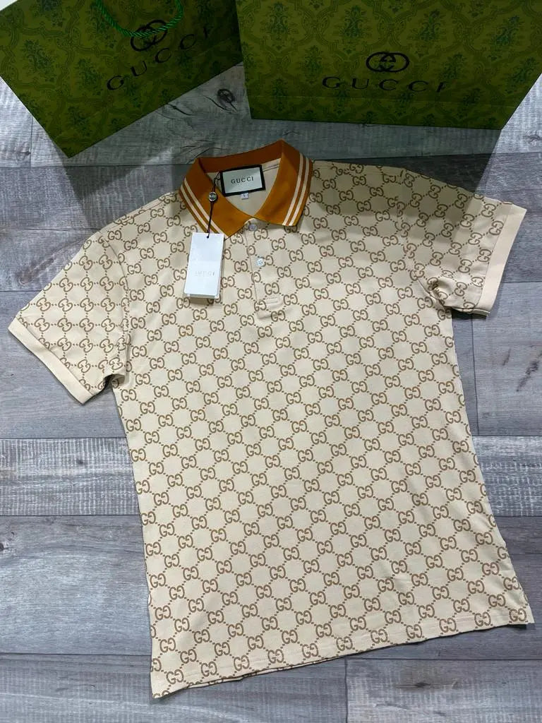 GUCCI || Gucci GG Supreme Logo Printed Polo T-Shirt - FASHION MYST 