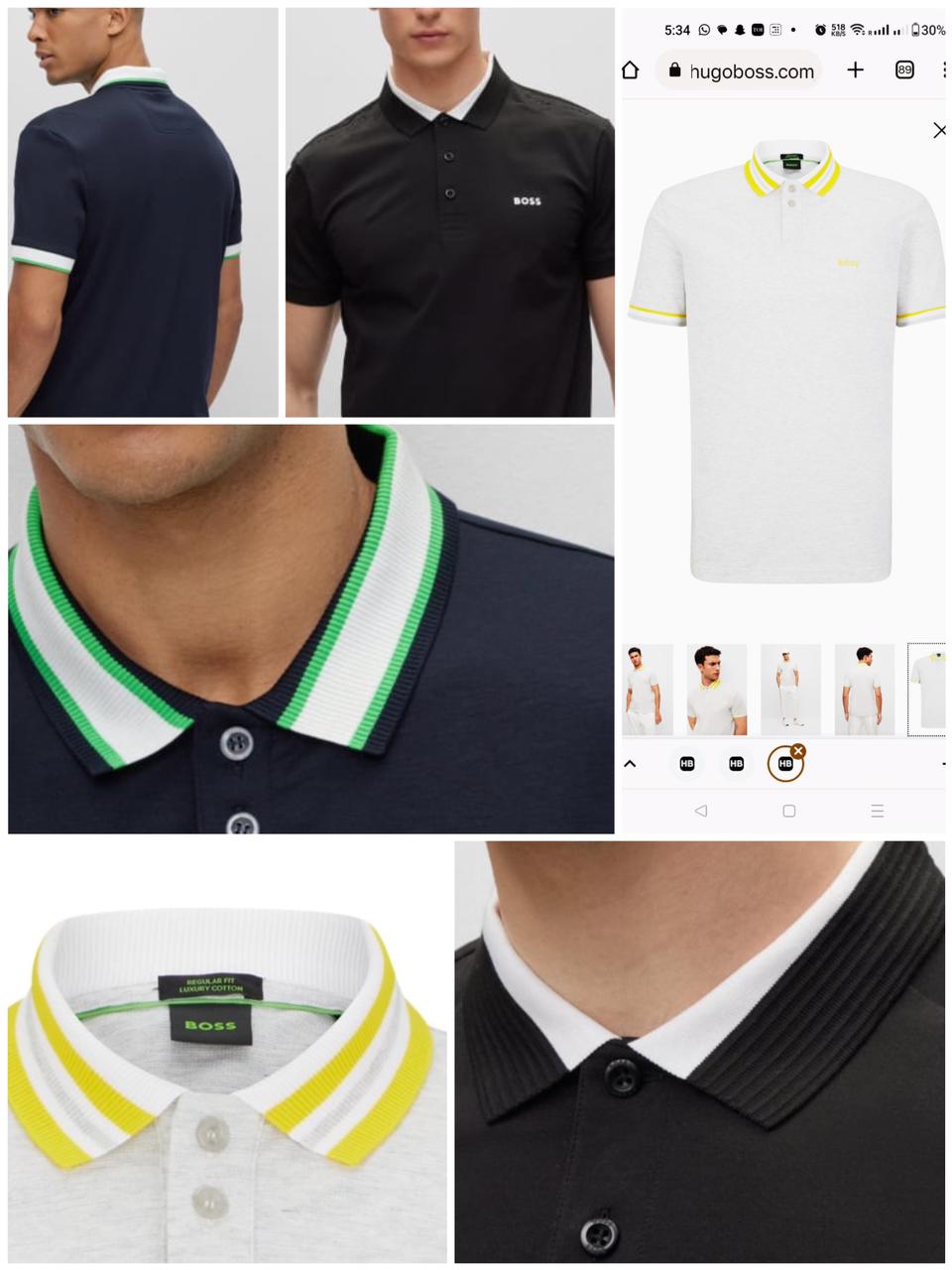 HUGO BOSS || Slim Fit Polo T-Shirt With Logo Applique - FASHION MYST 