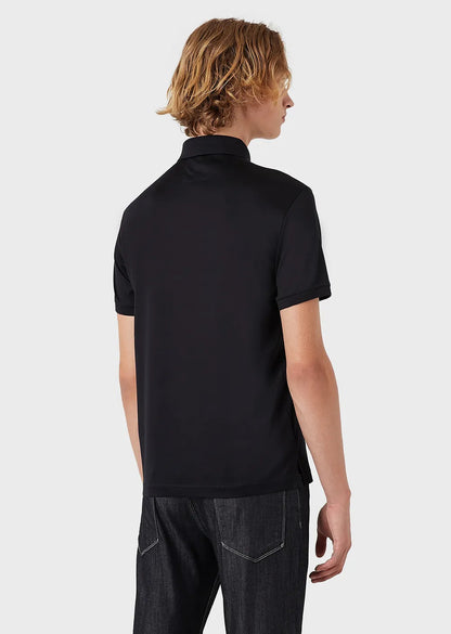 EMPO*IO ARM*NI || Luxury Sustainability Values Lyocell-Blend Jersey Polo T-Shirt - FASHION MYST 