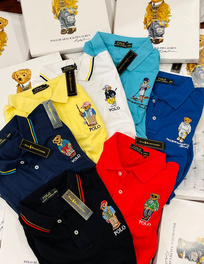 POLO RALPH LAUREN || Mens Custom Slim Polo Bear Mesh Logo T-Shirt - FASHION MYST 