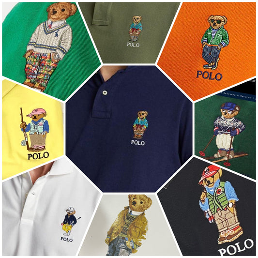 POLO RALPH LAUREN || Mens Custom Slim Polo Bear Mesh Logo T-Shirt - FASHION MYST 