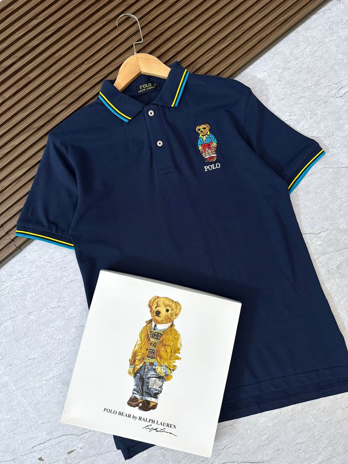 POLO RALPH LAUREN || Mens Custom Slim Polo Bear Mesh Logo T-Shirt - FASHION MYST 