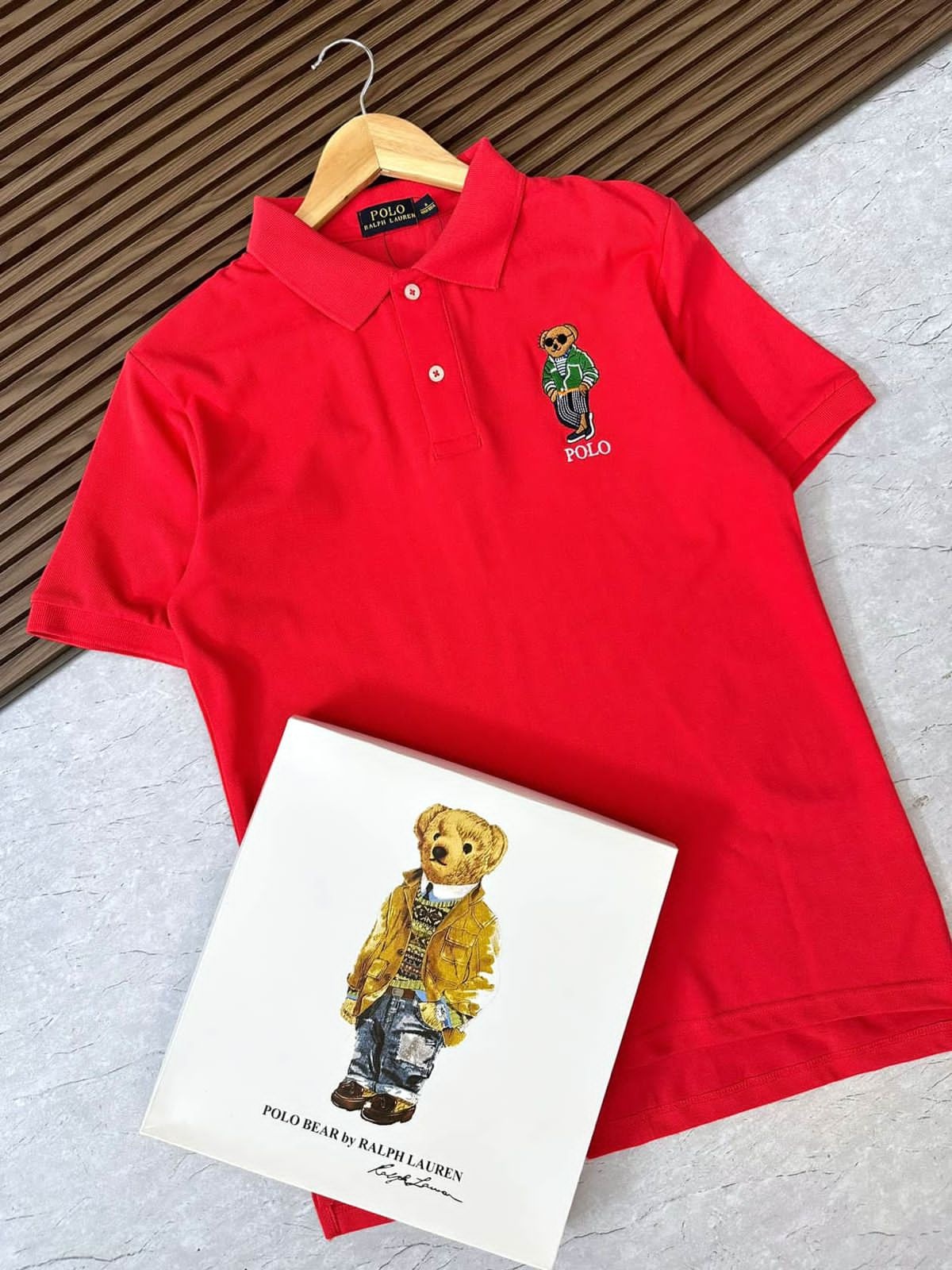 POLO RALPH LAUREN || Mens Custom Slim Polo Bear Mesh Logo T-Shirt - FASHION MYST 