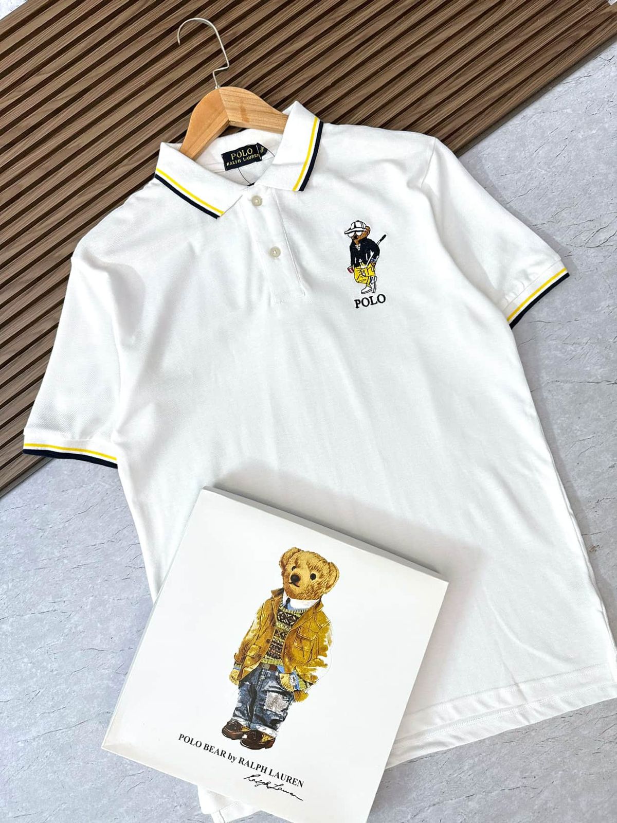 POLO RALPH LAUREN || Mens Custom Slim Polo Bear Mesh Logo T-Shirt - FASHION MYST 