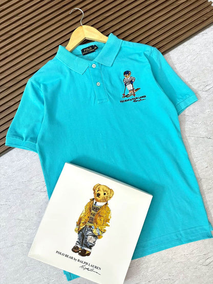 POLO RALPH LAUREN || Mens Custom Slim Polo Bear Mesh Logo T-Shirt - FASHION MYST 