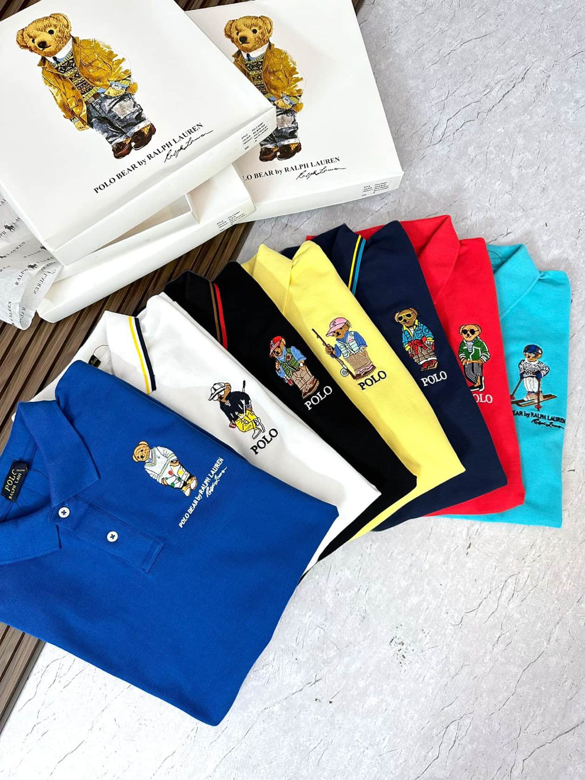 POLO RALPH LAUREN || Mens Custom Slim Polo Bear Mesh Logo T-Shirt - FASHION MYST 