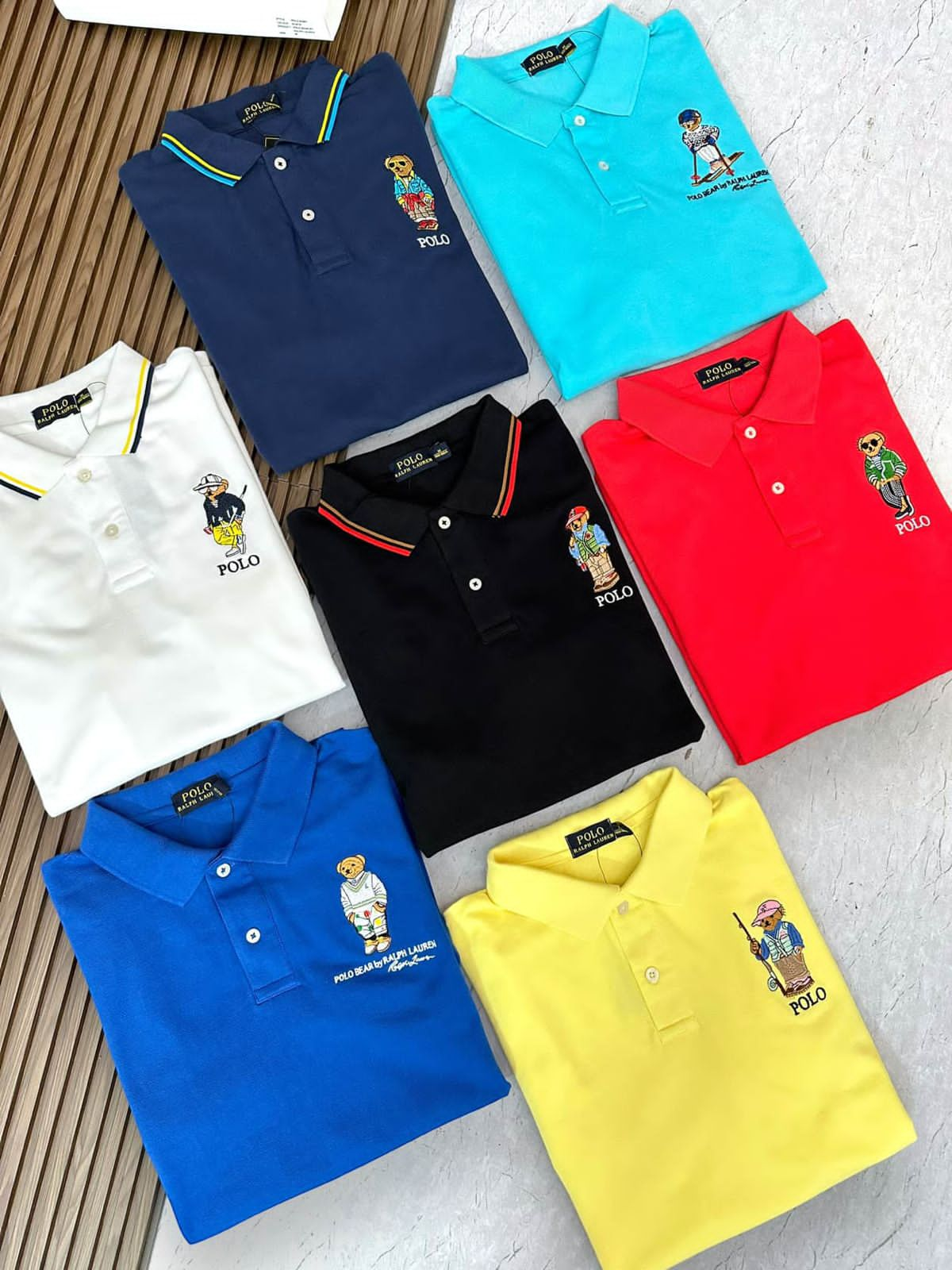 POLO RALPH LAUREN || Mens Custom Slim Polo Bear Mesh Logo T-Shirt - FASHION MYST 