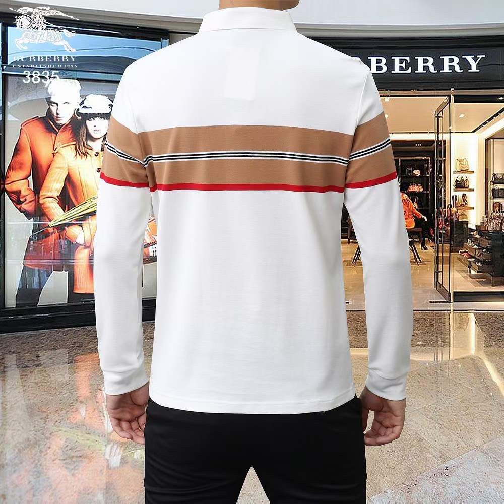 BURBERRY || Premium Contrast Striped Long-Sleeved T-shirt - FASHION MYST 