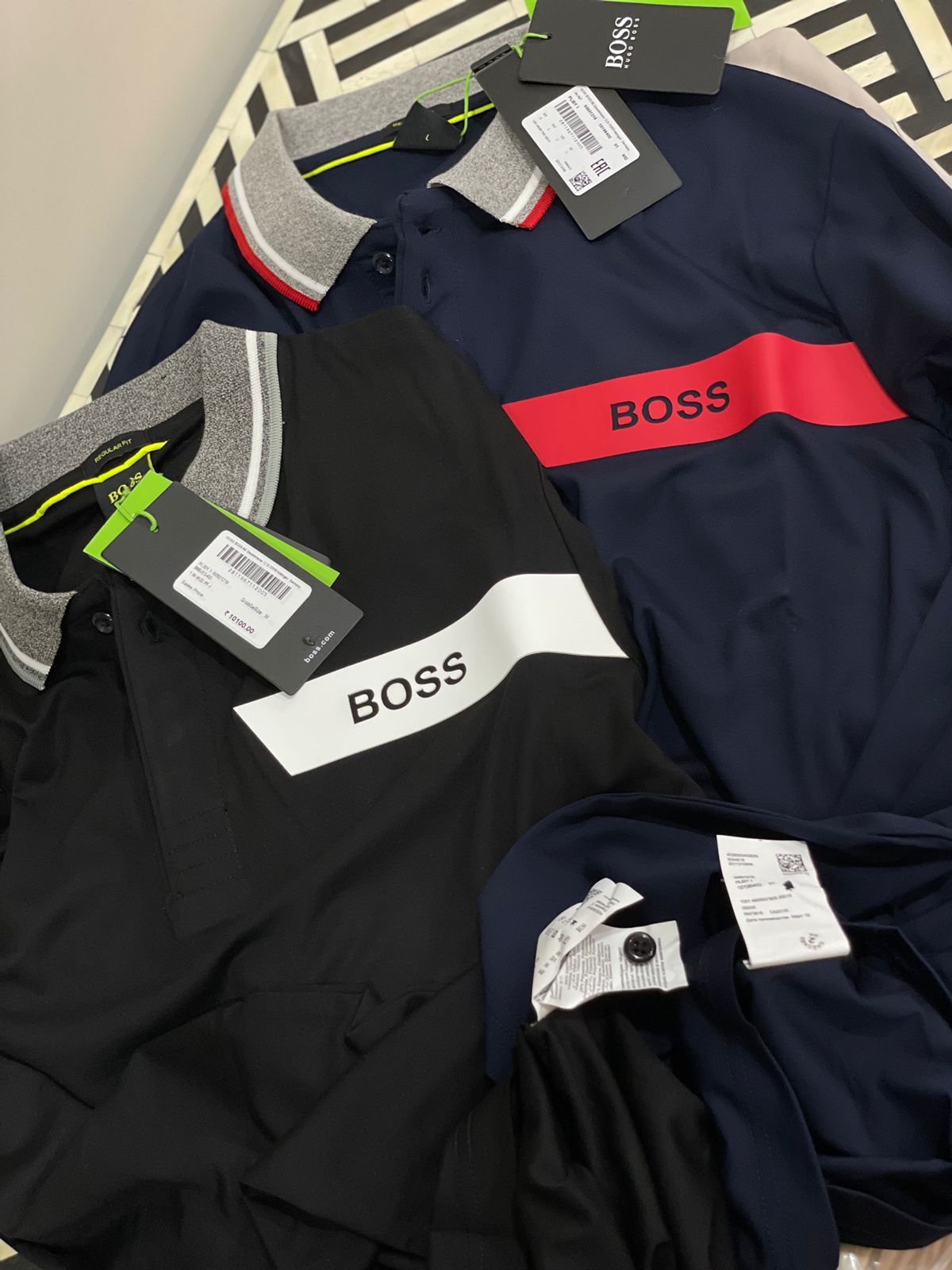 HUGO BOSS || INTERLOCK-COTTON POLO SHIRT WITH STRIPE AND LOGO - FASHION MYST 