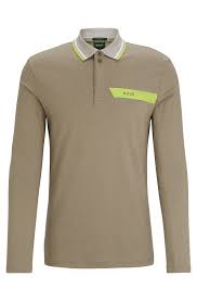 HUGO BOSS || INTERLOCK-COTTON POLO SHIRT WITH STRIPE AND LOGO - FASHION MYST 