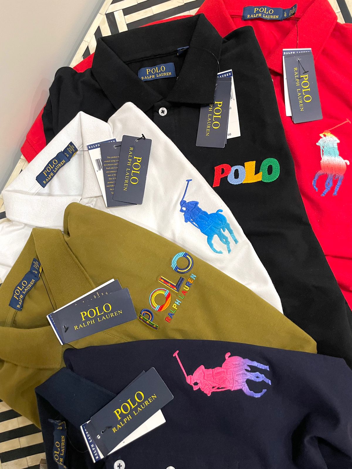 POLO RALPH LAUREN || Men Custom Slim Fit Big Pony Mesh Polo T-Shirt - FASHION MYST 