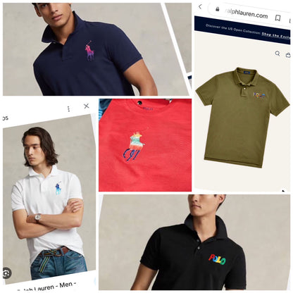 POLO RALPH LAUREN || Men Custom Slim Fit Big Pony Mesh Polo T-Shirt - FASHION MYST 