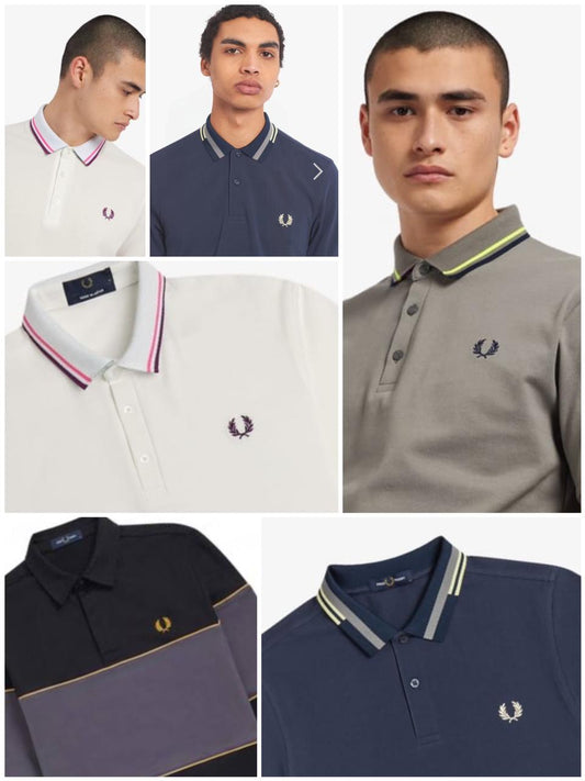 FRED PERRY || Men's Black Long Sleeve Twin Tipped Polo T-Shirt - FASHION MYST 