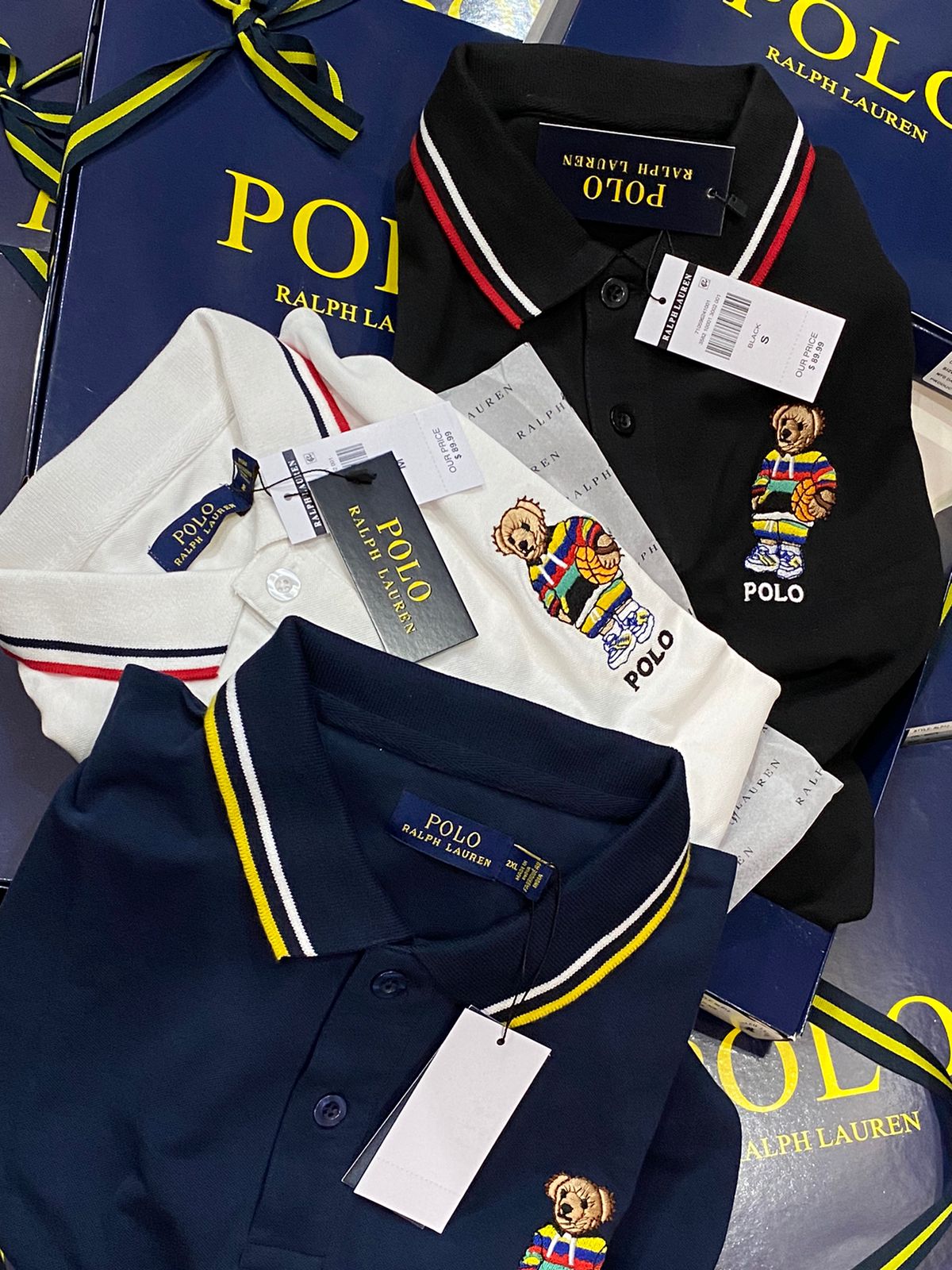 POLO RALPH LAUREN || Teddy Logo Jacquard Tipped Polos T-Shirt - FASHION MYST 