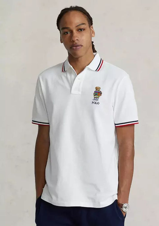 POLO RALPH LAUREN || Teddy Logo Jacquard Tipped Polos T-Shirt - FASHION MYST 