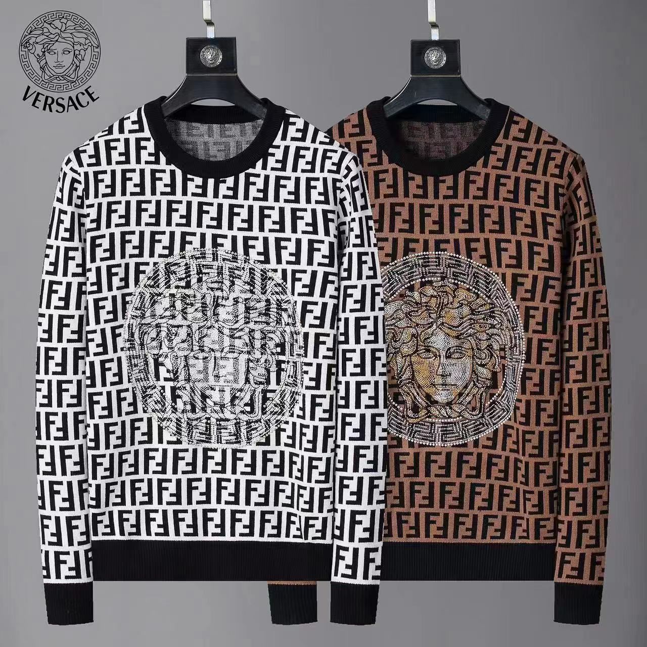 Men Premium All-Over Logo Initial Pullover - FASHION MYST 