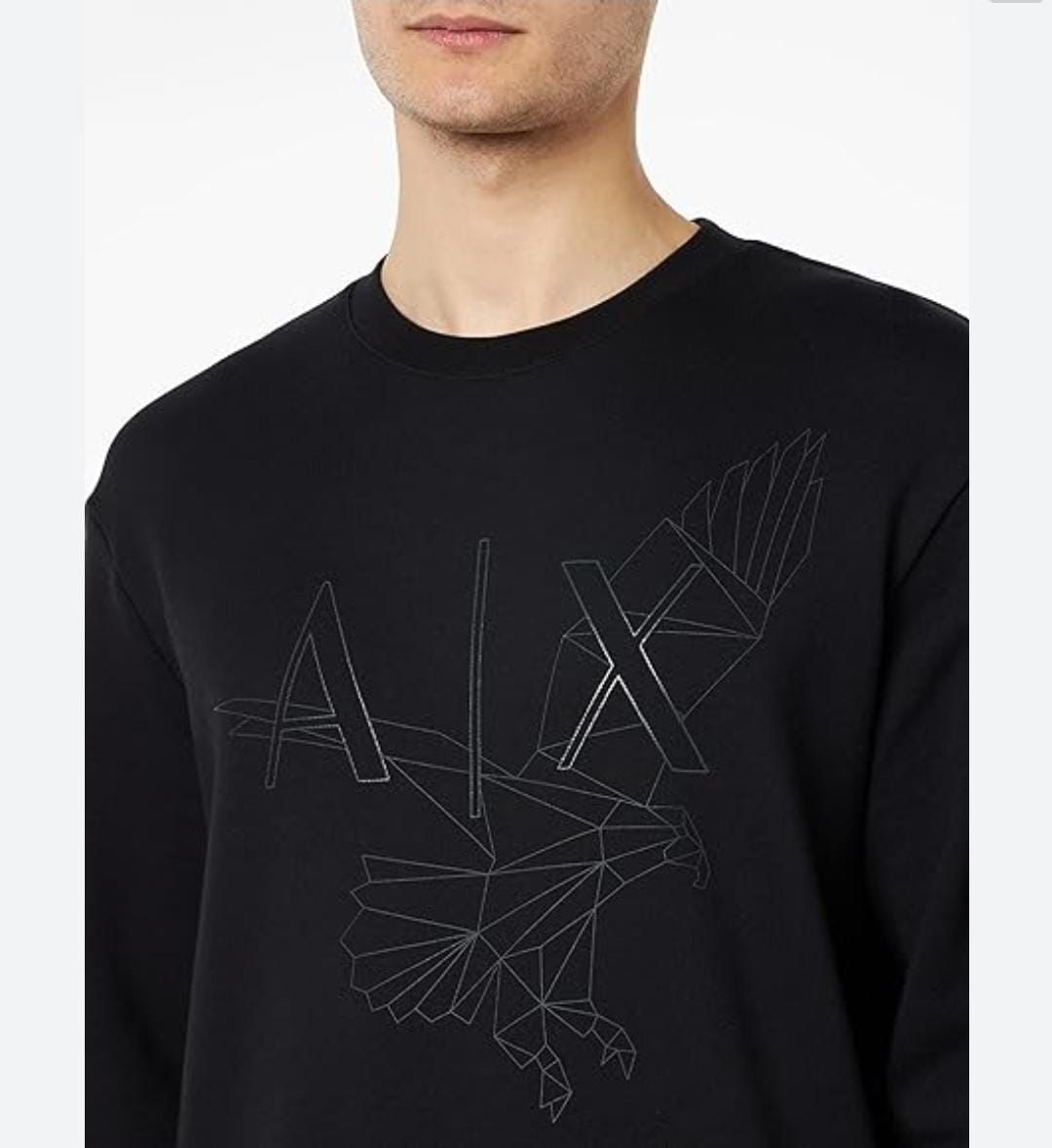 Organic Cotton Eagle Logo Print Crew Neck Sweatshirt - FASHION MYST 