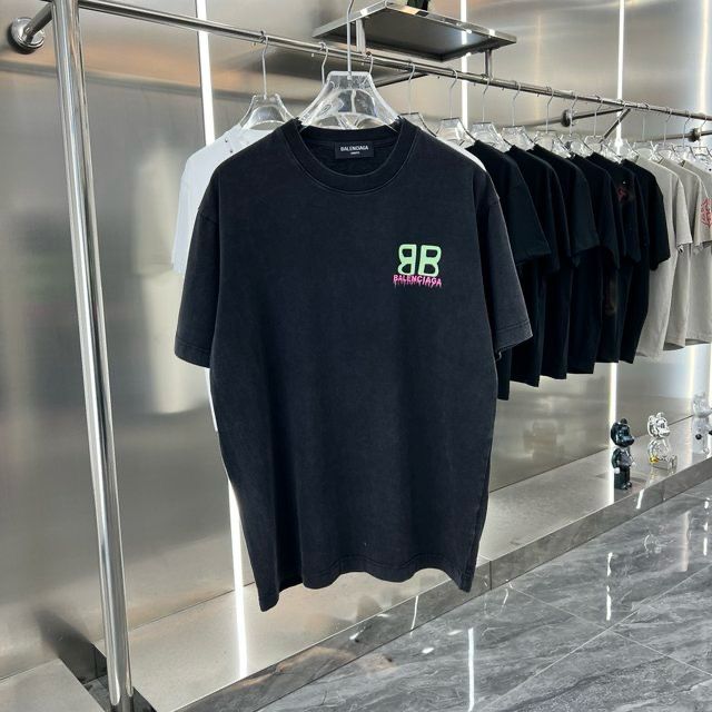 BALENCIAGA || GREEN BB LOGO OVERSIZE T-SHIRT - FASHION MYST 