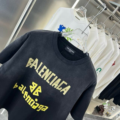 BALENCIAGA || Oversize Tape Logo Crewneck T-Shirt - FASHION MYST 