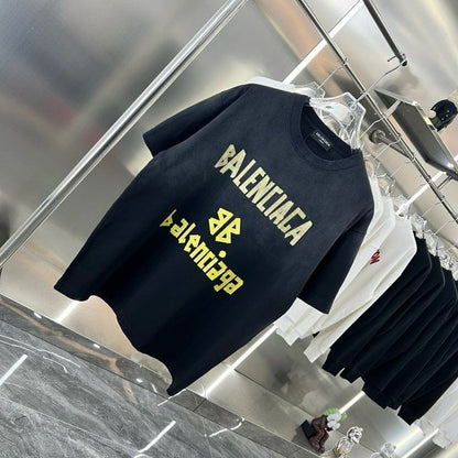 BALENCIAGA || Oversize Tape Logo Crewneck T-Shirt - FASHION MYST 