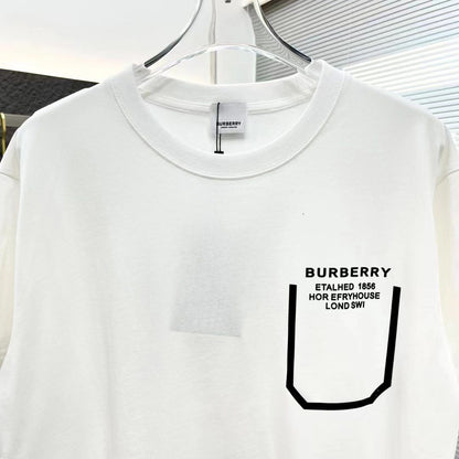 BURBERRY || Men's Cotton T-Shirt With Pocket Print - White - FASHION MYST 