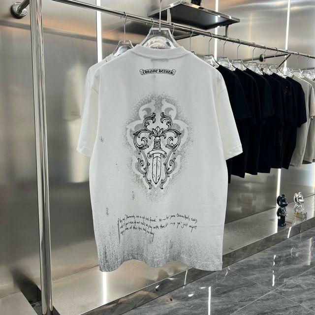 Chrome Hearts || Oversized Gradient T-Shirt White - FASHION MYST 