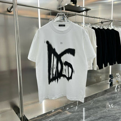 Dolce & Gabbana || Giant Logo Graffiti White T-Shirt - FASHION MYST 