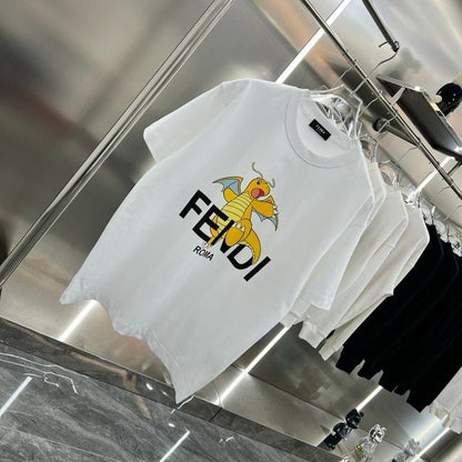 Mens Tshirts T Shirt Fendi Casper FENDI || White T-Shirt With