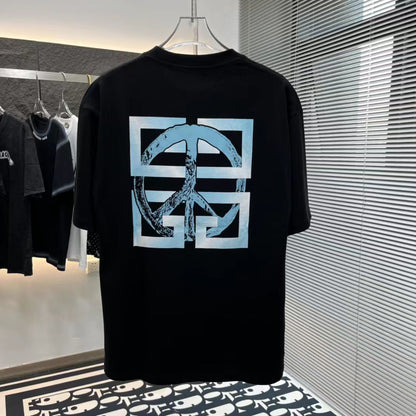 GIVENCHY || 4G Peace And Love Print Black T-shirt - FASHION MYST 