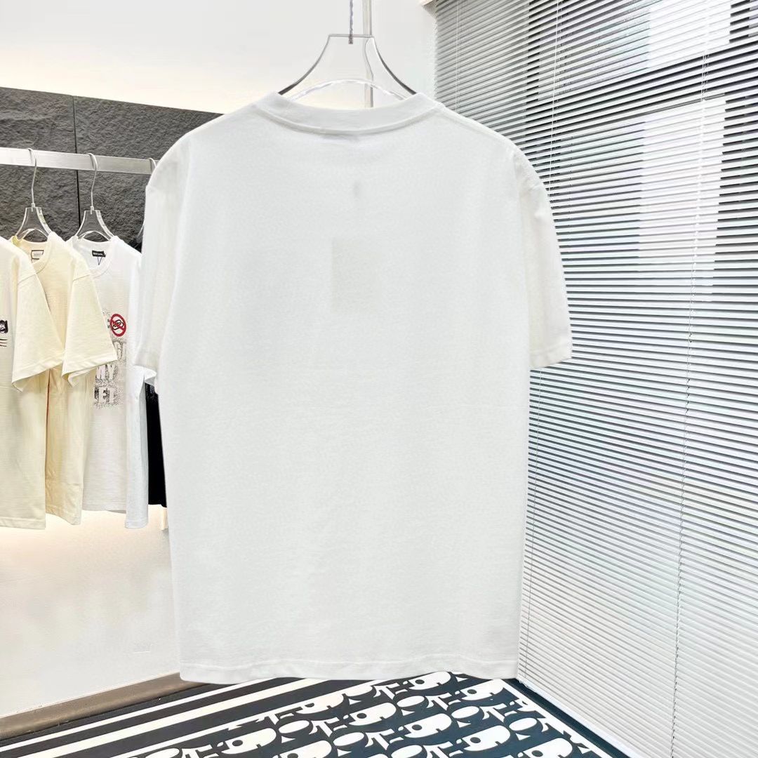 LOEWE || T-Shirt Short Sleeve Breathable Print Crew Neck White - FASHION MYST 