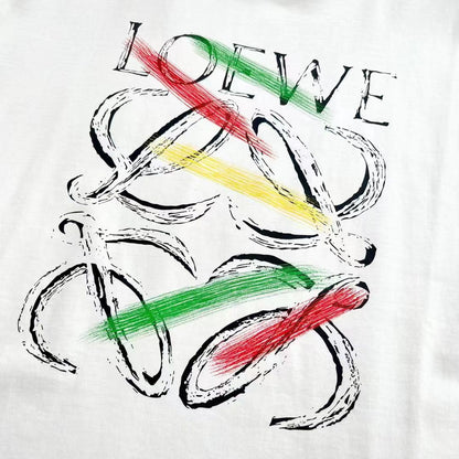 LOEWE || T-Shirt Short Sleeve Breathable Print Crew Neck White - FASHION MYST 