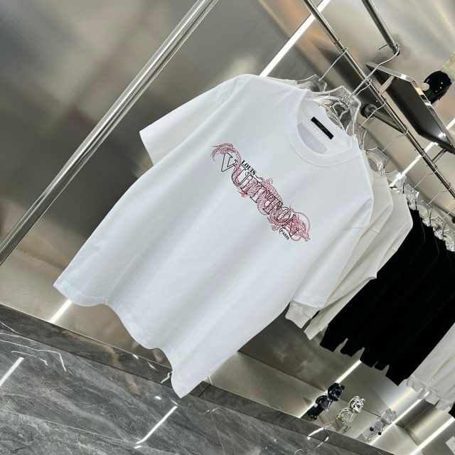 LOUIS VUITTON || Dragon Vintage Letter Print White T-Shirt - FASHION MYST 