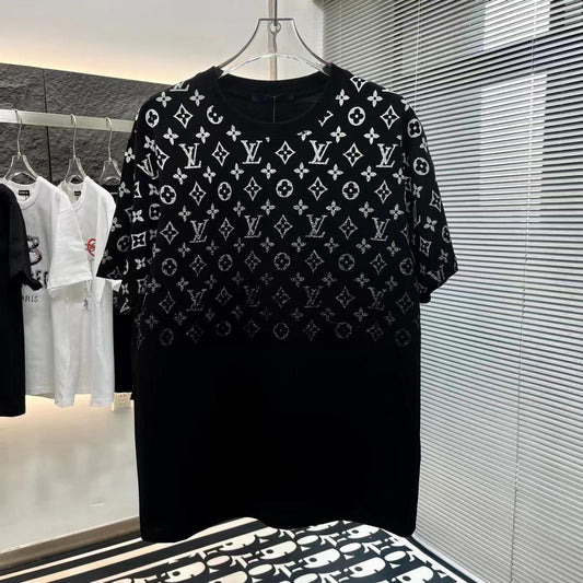 LOUIS VUITTON || Oversize Gradient Cotton Black T-Shirt - FASHION MYST 