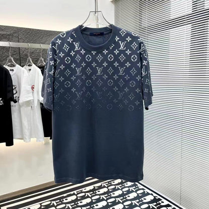 LOUIS VUITTON || Oversize Gradient Cotton Blue T-Shirt - FASHION MYST 