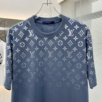 LOUIS VUITTON || Oversize Gradient Cotton Blue T-Shirt - FASHION MYST 