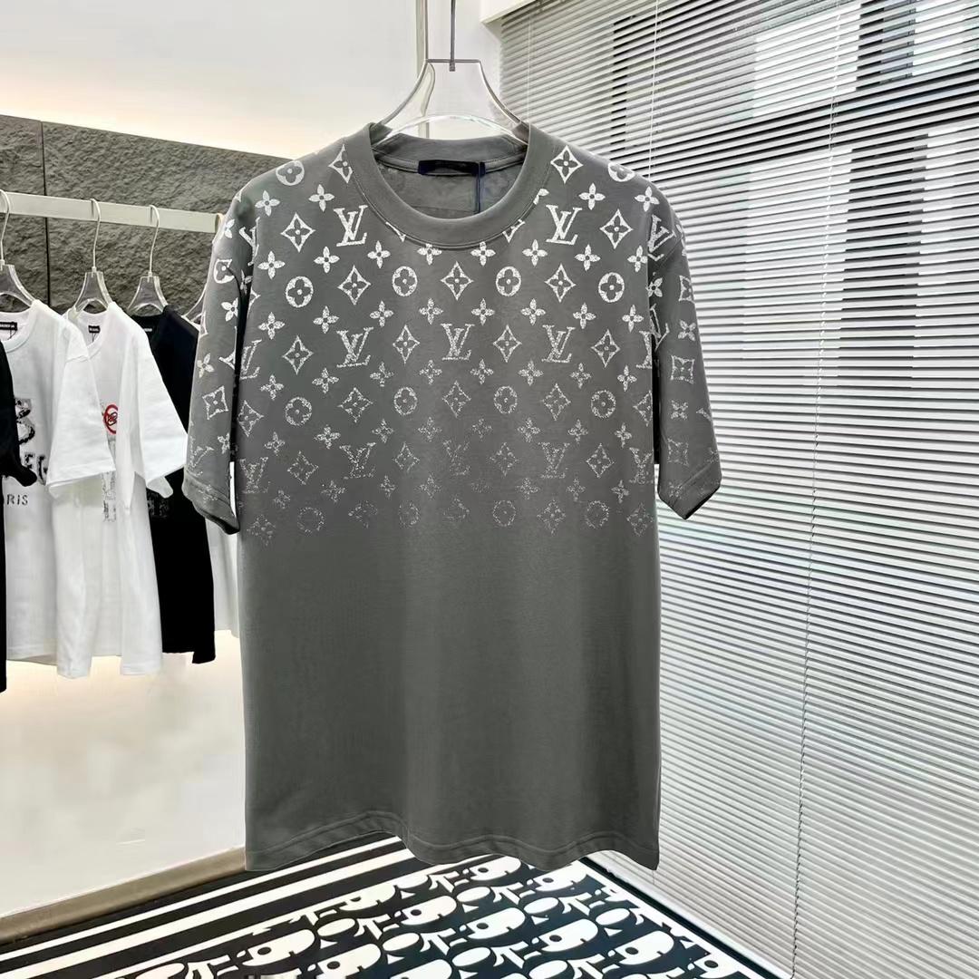 LOUIS VUITTON || Oversize Gradient Cotton Grey T-Shirt - FASHION MYST 