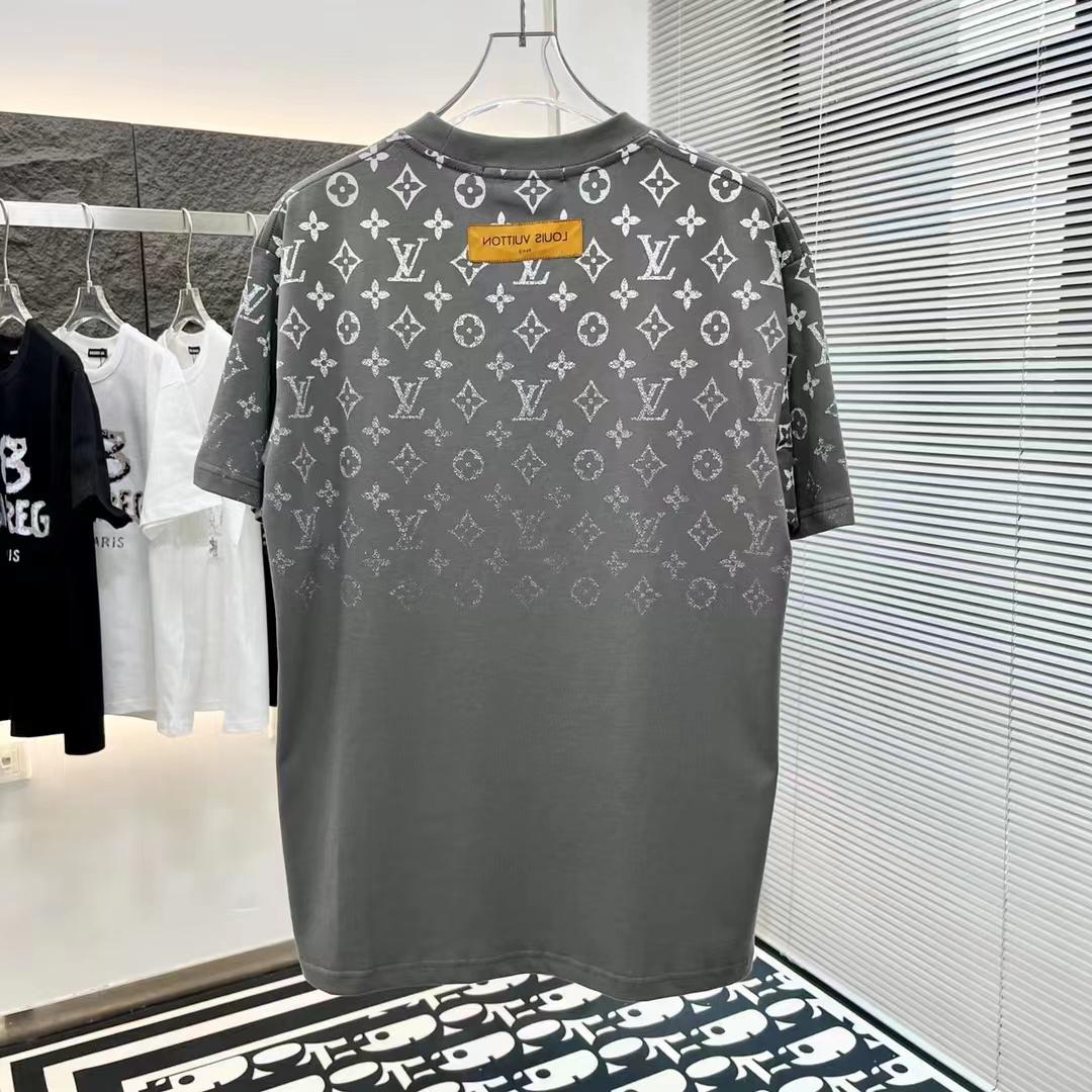 LOUIS VUITTON || Oversize Gradient Cotton Grey T-Shirt - FASHION MYST 