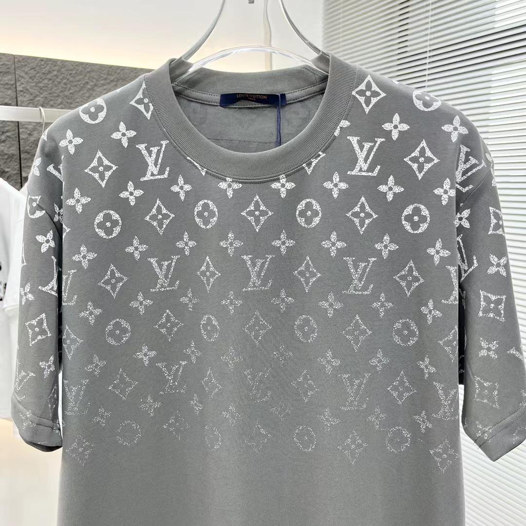 LOUIS VUITTON || Oversize Gradient Cotton Grey T-Shirt - FASHION MYST 