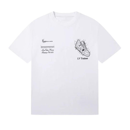 LOUIS VUITTON || Trainers Pattern Logo Effect Drop Shoulder T-Shirt - FASHION MYST 