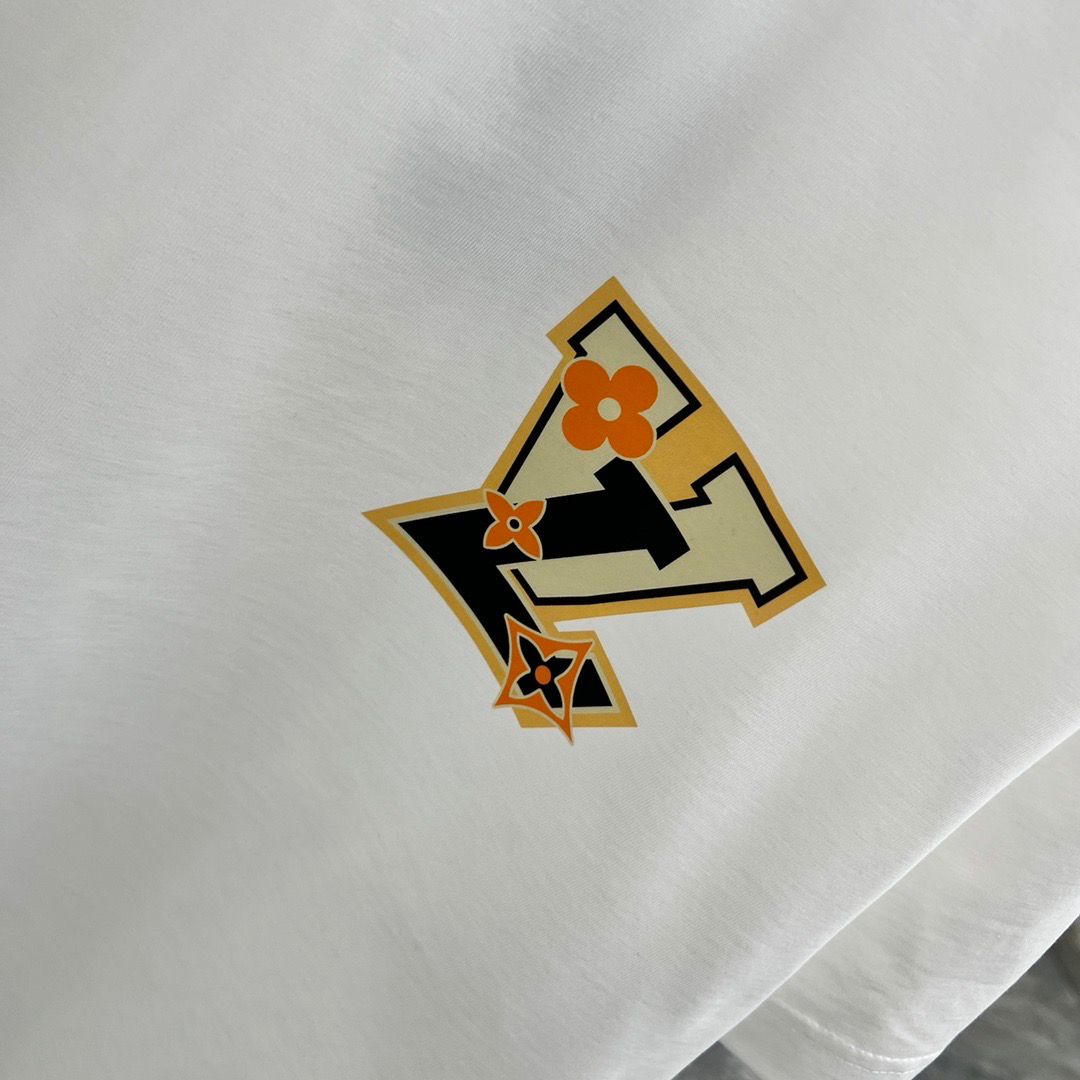 LOUIS VUITTON || White Drop Shoulder T-shirt - FASHION MYST 