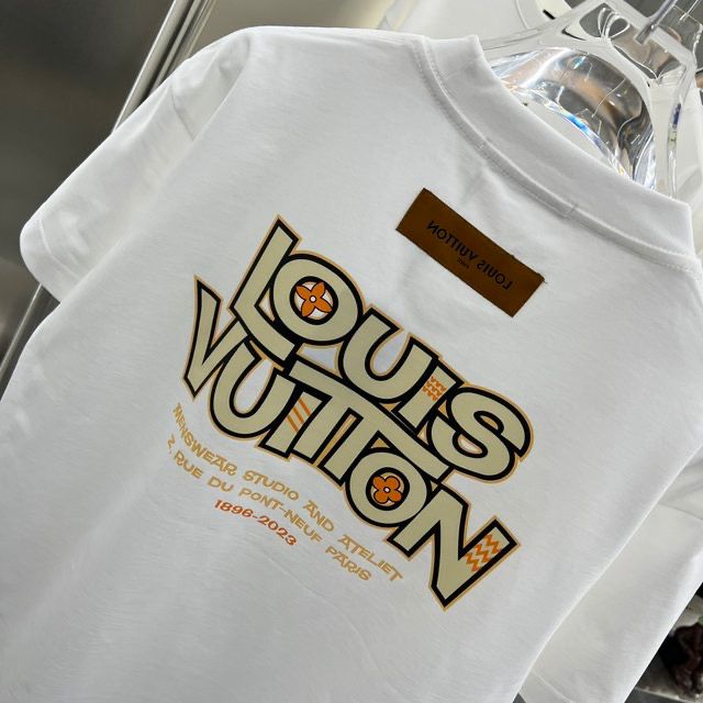 LOUIS VUITTON || White Drop Shoulder T-shirt - FASHION MYST 