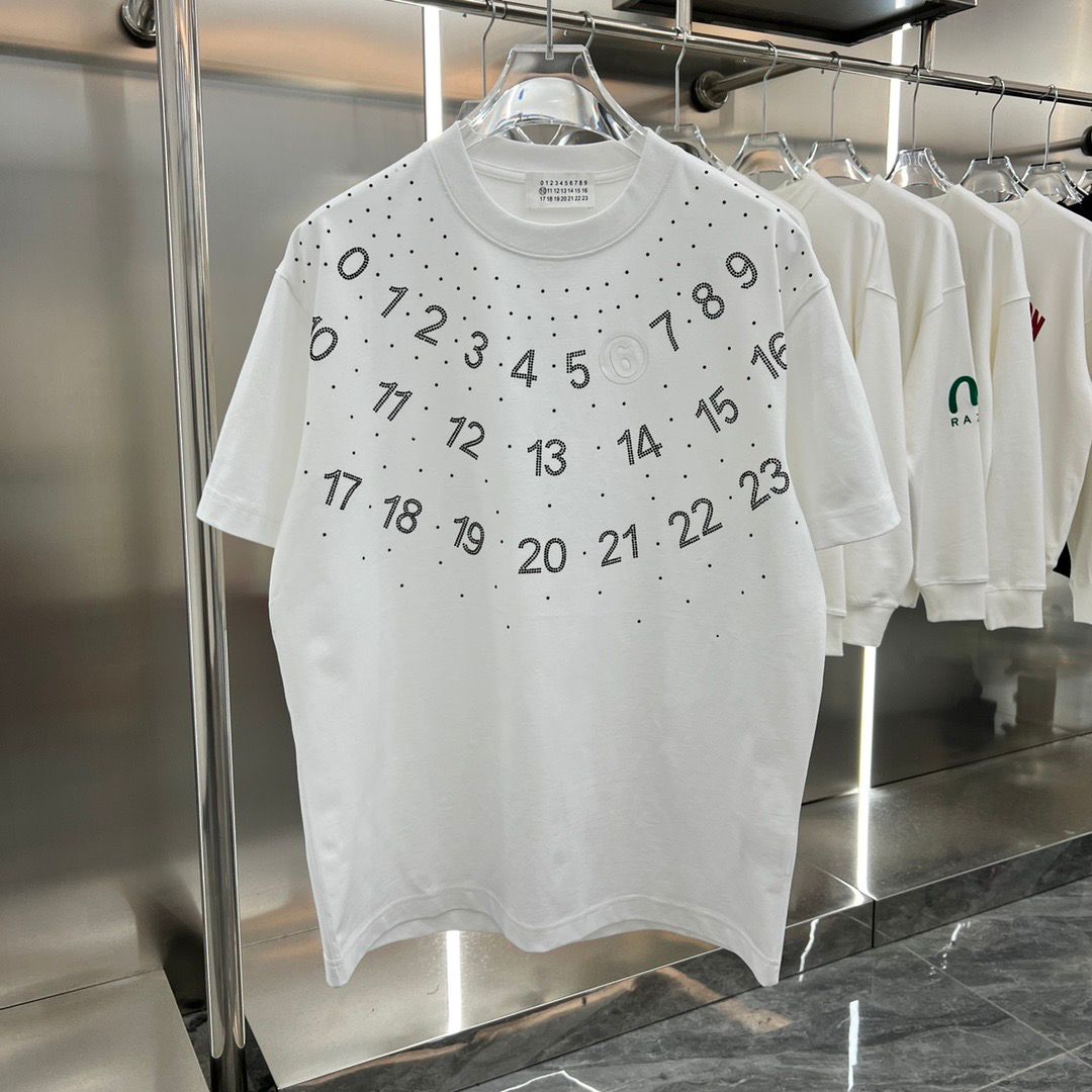 MAISON MARGIELA || Numeric Designer Pattern Drop Shoulder Tees For Men - FASHION MYST 