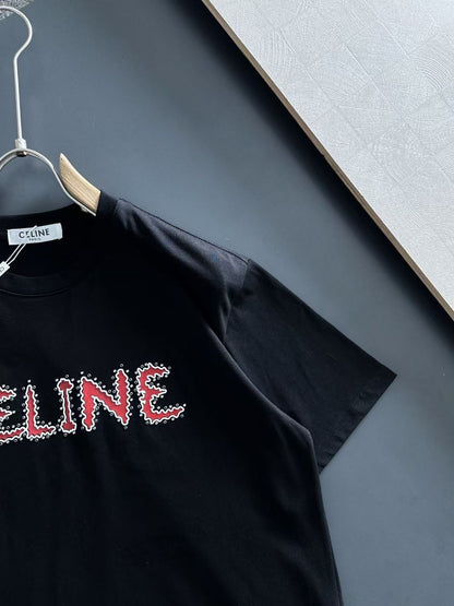 CELINE || Premium Celine Logo Drop Shoulder Tees For Men - FASHION MYST 