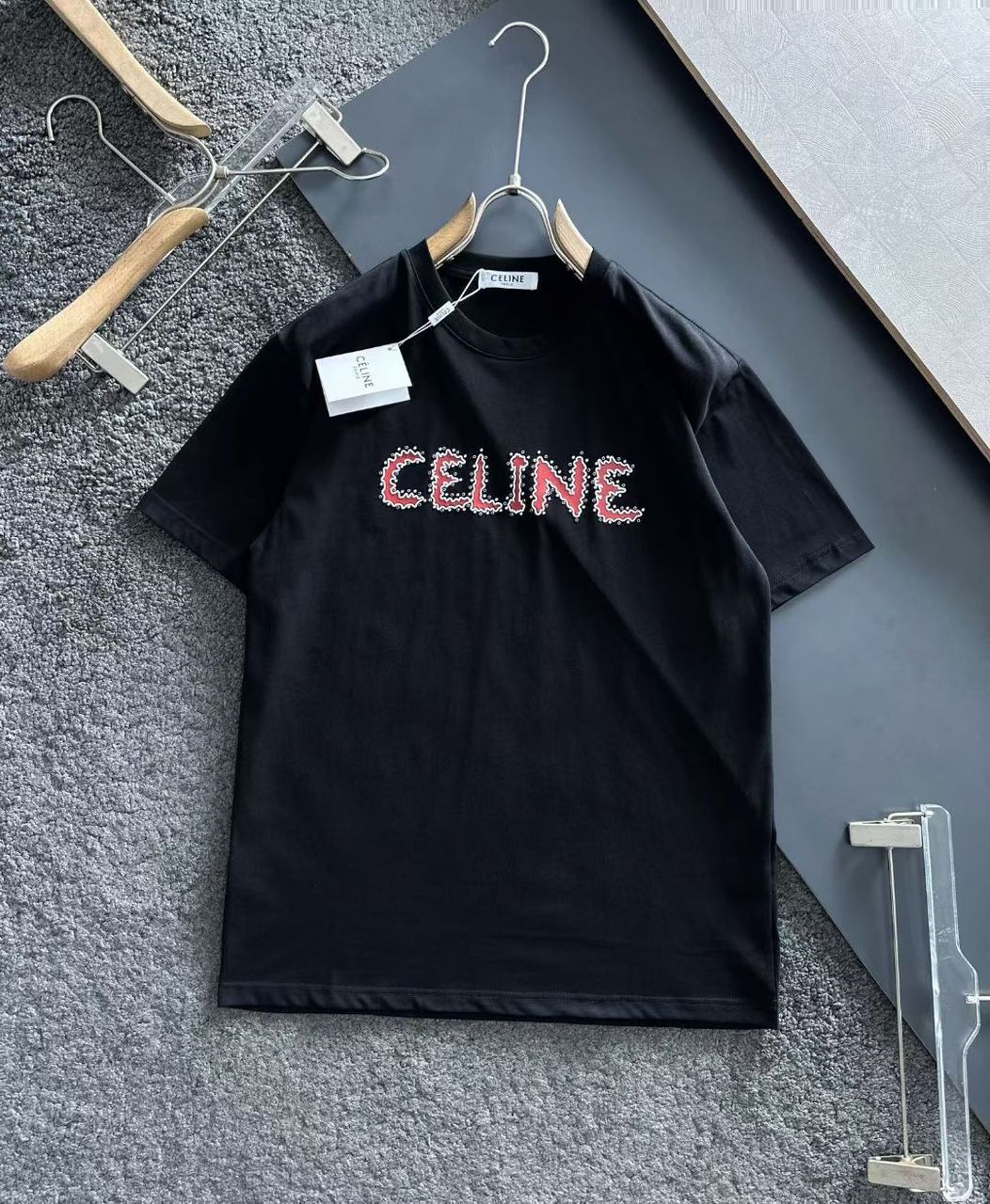 CELINE || Premium Celine Logo Drop Shoulder Tees For Men - FASHION MYST 