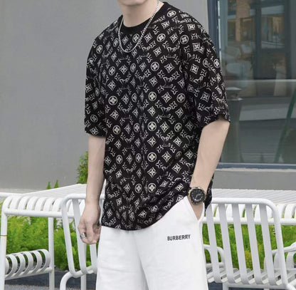 LOUIS VUITTON || LV Monogram Printed Drop Shoulder T-Shirt - FASHION MYST 